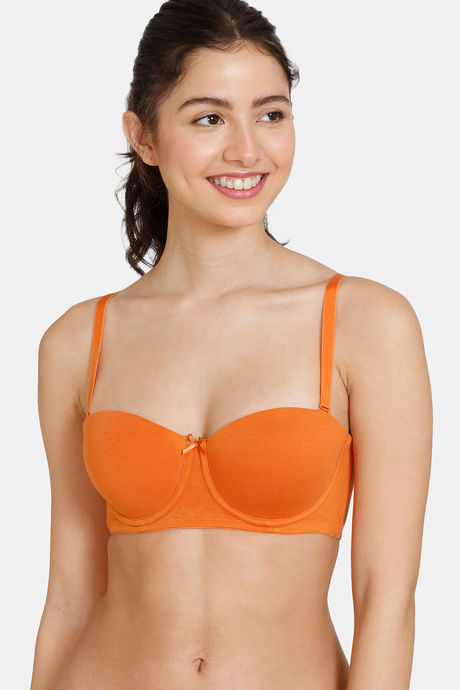 Zivame Beautiful Basics Padded Wired Medium Coverage Strapless Bra - Apricot Orange2 — image 5